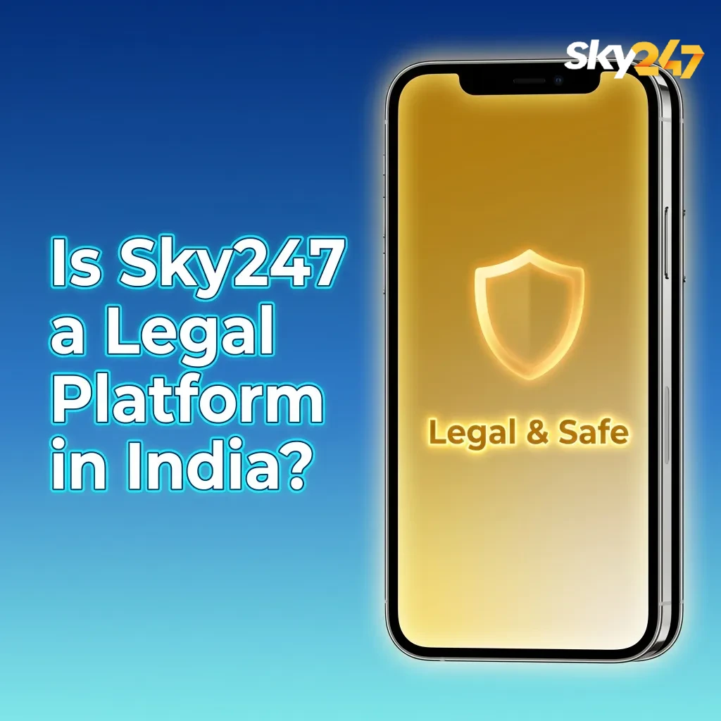 Sky247 platform interface showing Curaçao eGaming license badge and responsible gaming tools for Indian players.