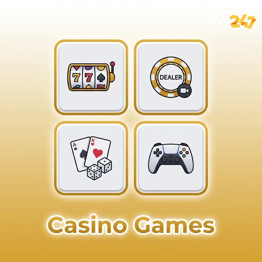Casino games collection featuring slots, roulette, blackjack, baccarat, Teen Patti, Andar Bahar, and Aviator crash game.