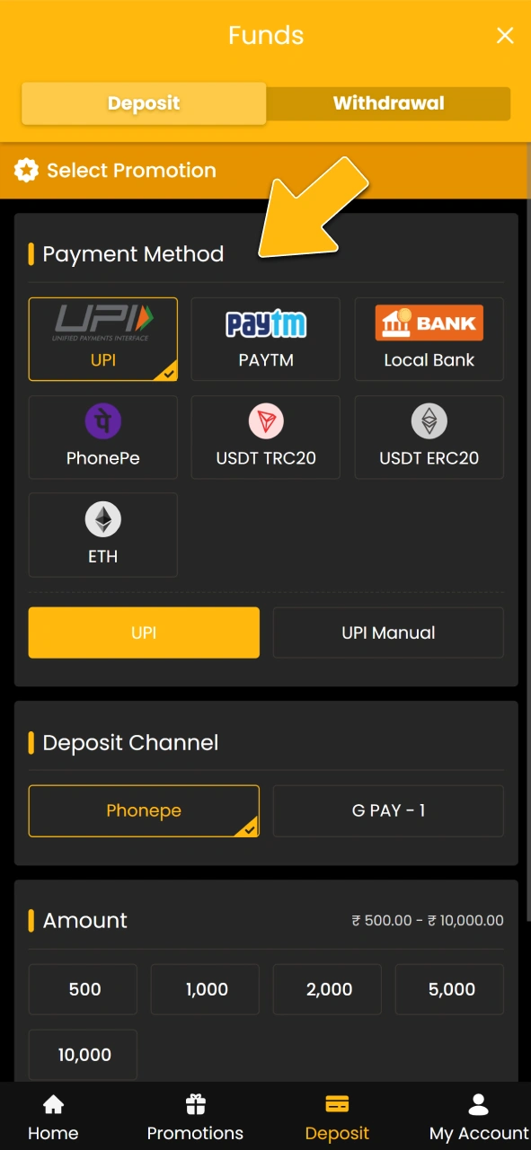 Choose your payment method on the official Sky247 brand site.