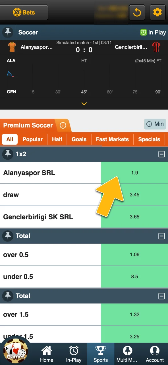 Select the best bet type for your Sky247 match.