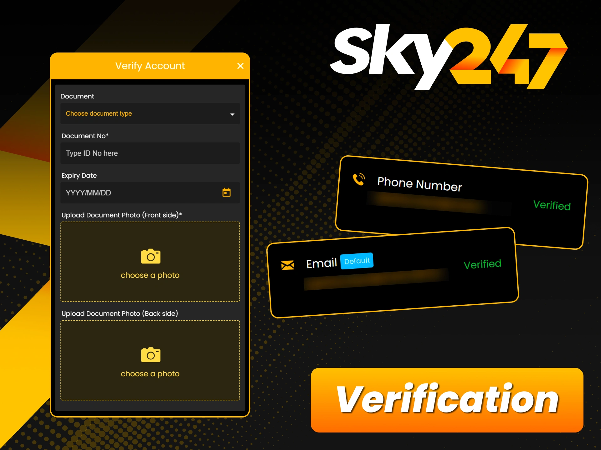 Verify your Sky247 account today and enjoy safe transactions with quick approval.