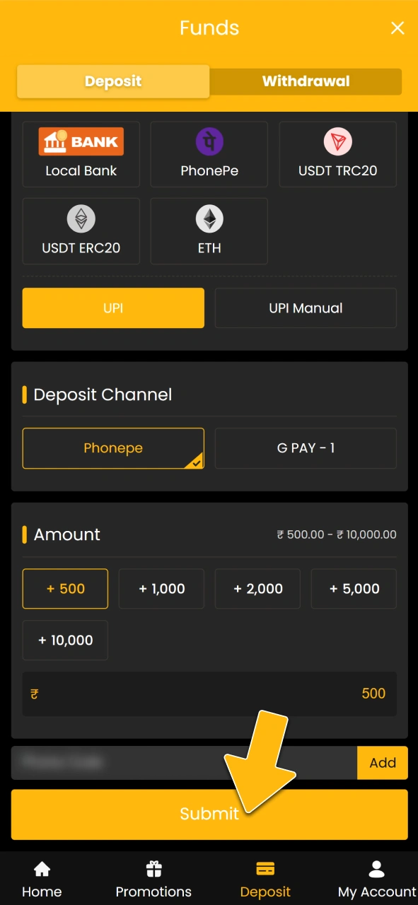 Finish the bonus transaction on the official Sky247 brand site.