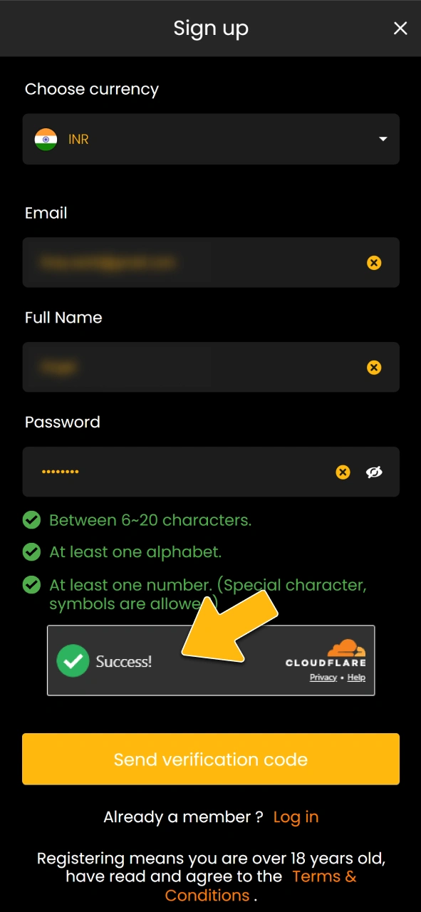 Accept the terms and conditions on the official Sky247 site.