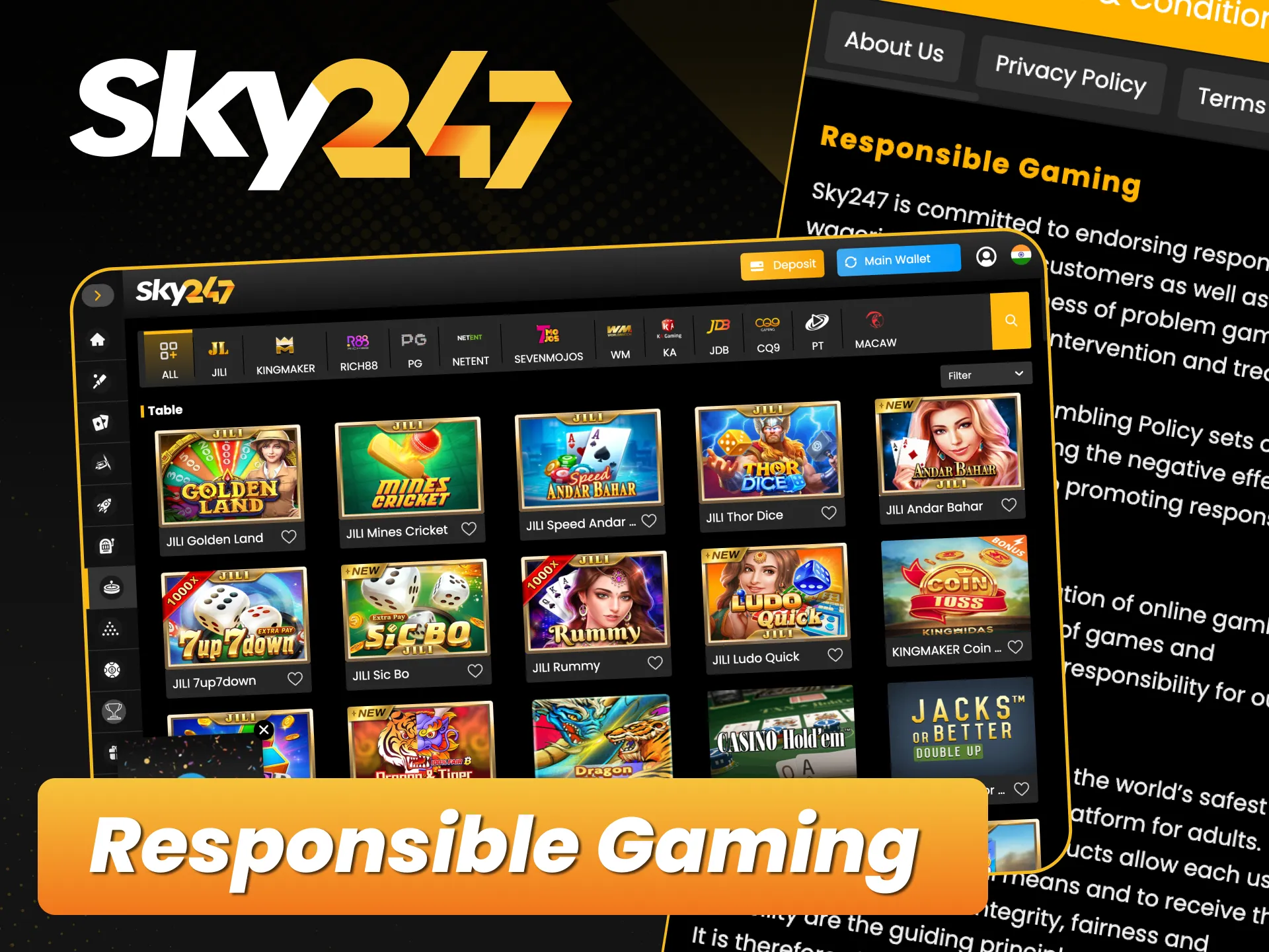 Practice safe and responsible gaming with Sky247 tools.