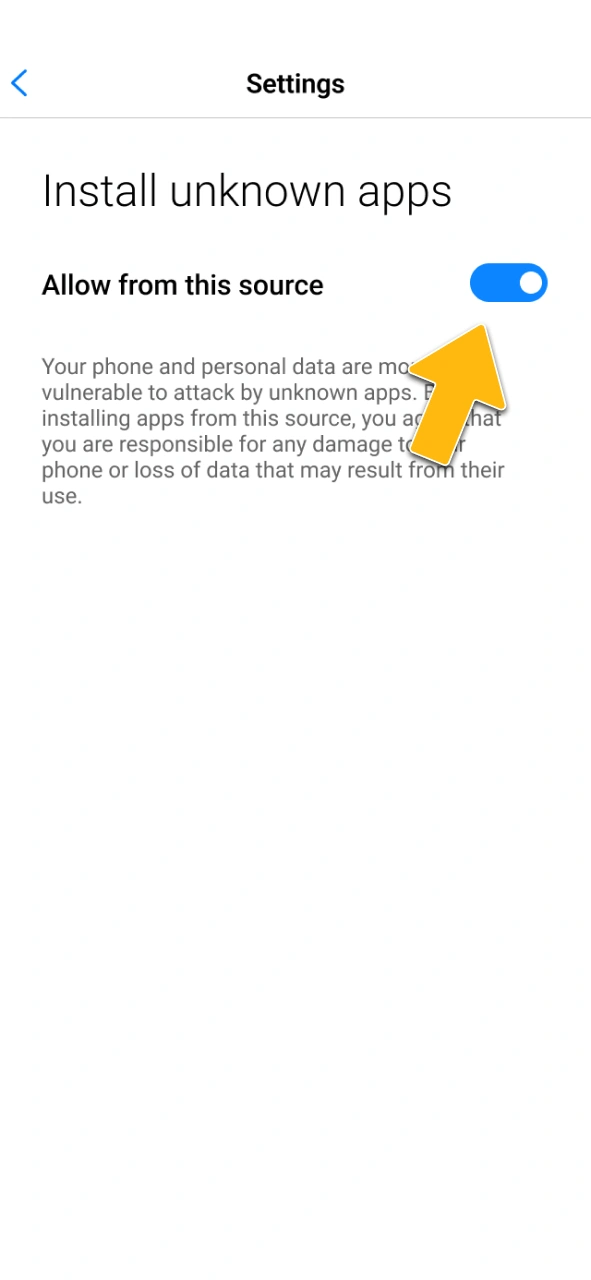Allow unknown sources in your settings to install the Sky247 Android app.