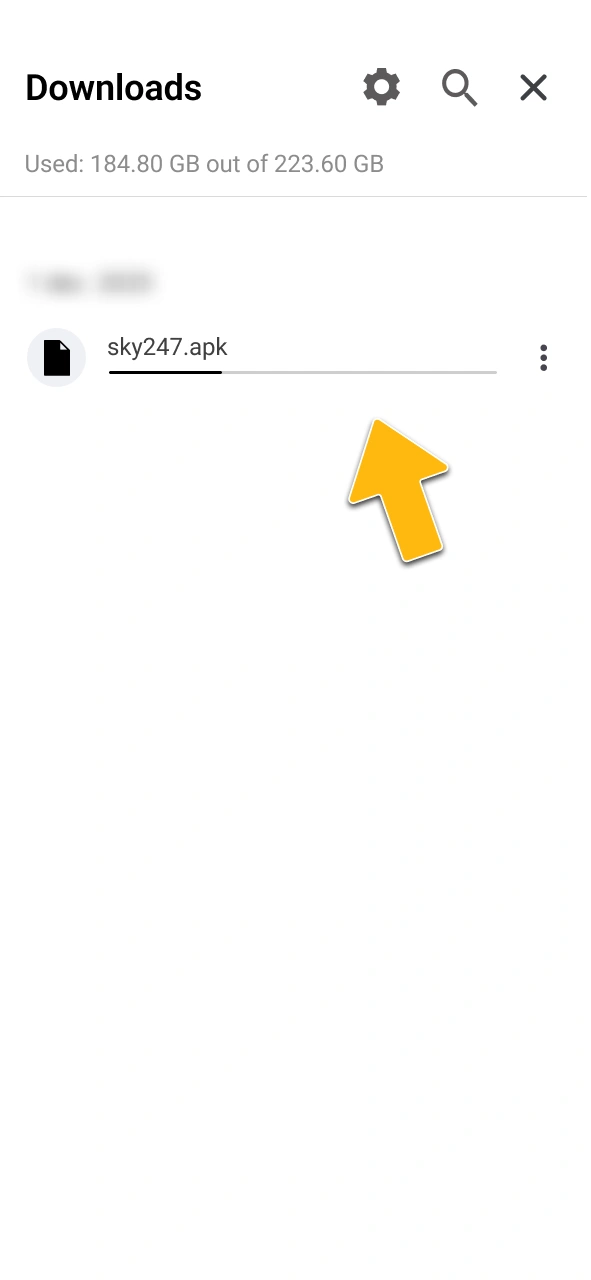 Download the Sky247 APK file to your mobile device and start playing.