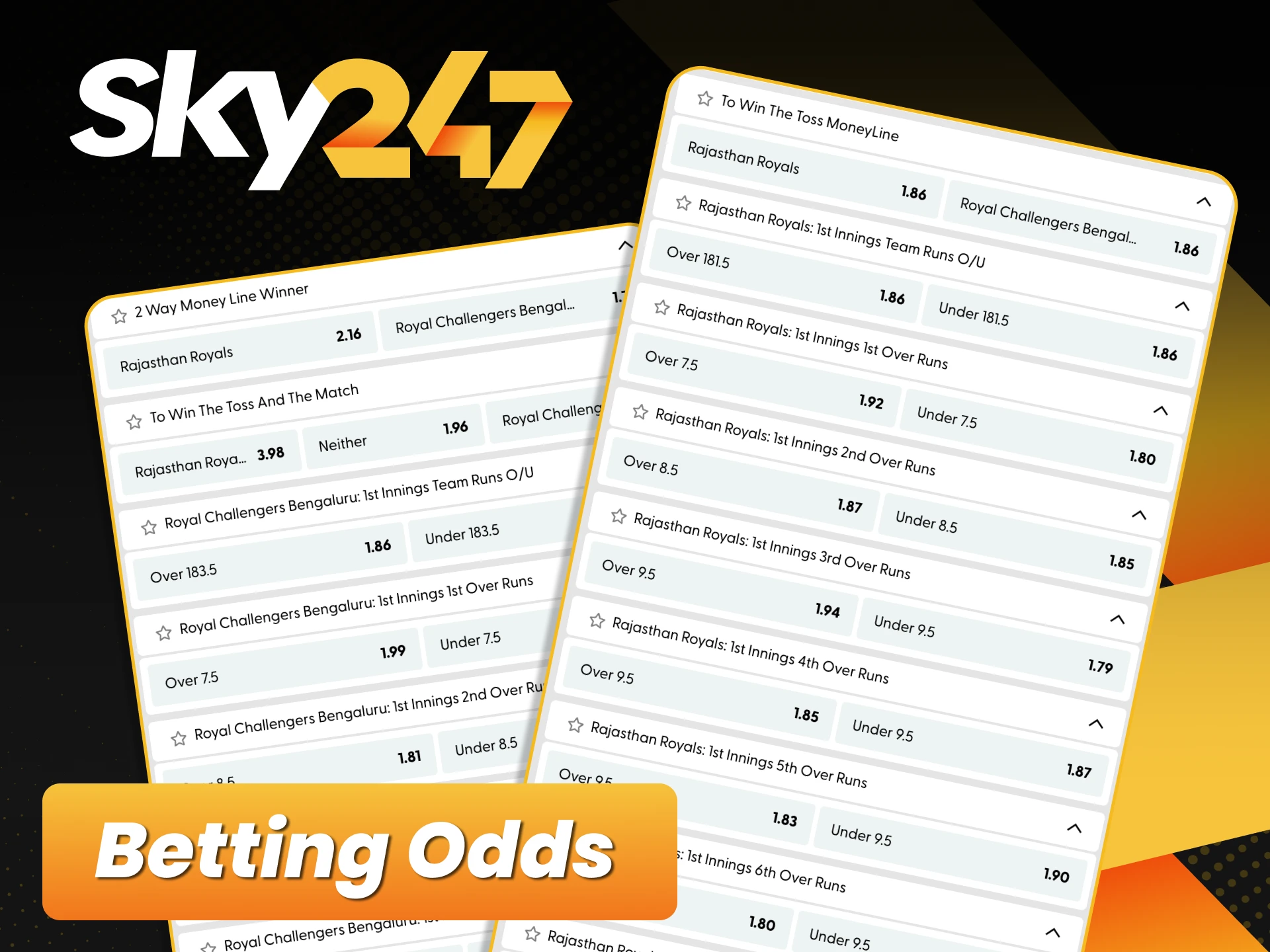 Compare IPL odds on Sky247 and find the best value for every match.