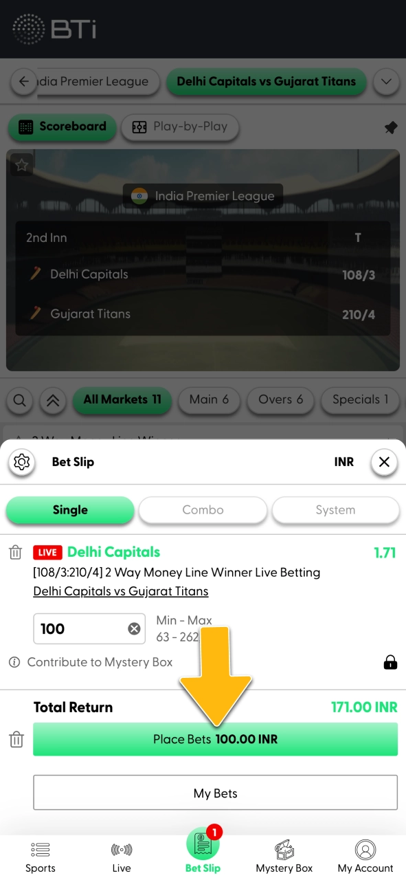 Place your IPL bet on Sky247 after reviewing stake and payout details.