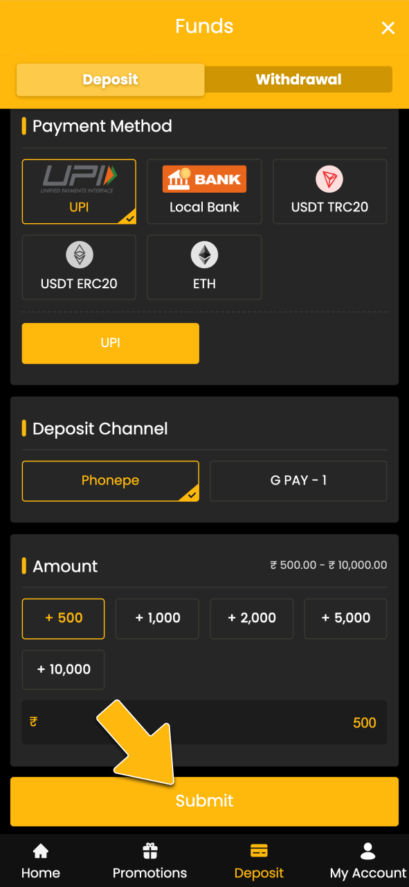 Add funds to your Sky247 account and unlock IPL betting opportunities.