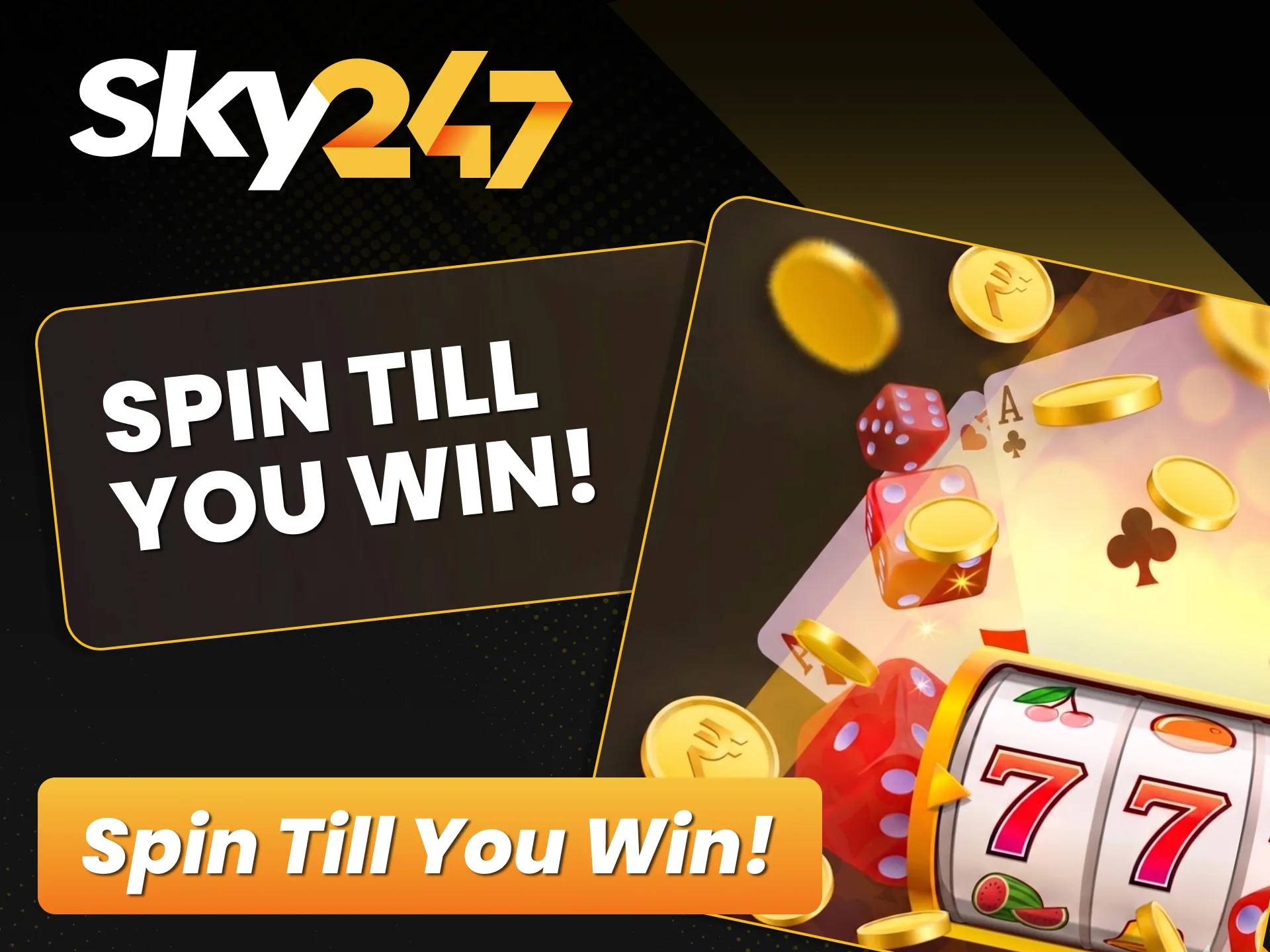 Gire the weekly lucky prize wheel on official Sky247 site.