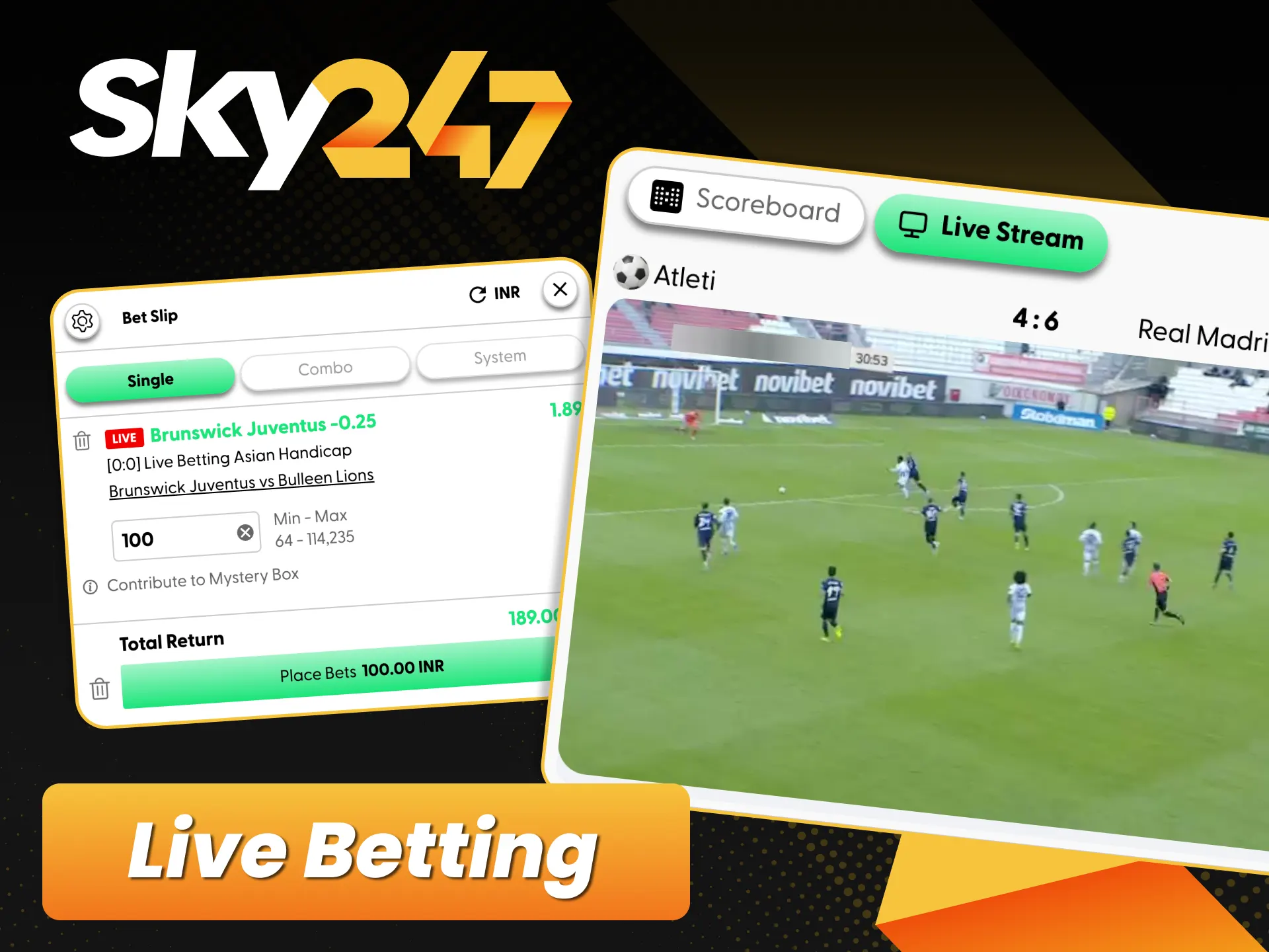 Place live football bets on Sky247 and take advantage of changing odds.