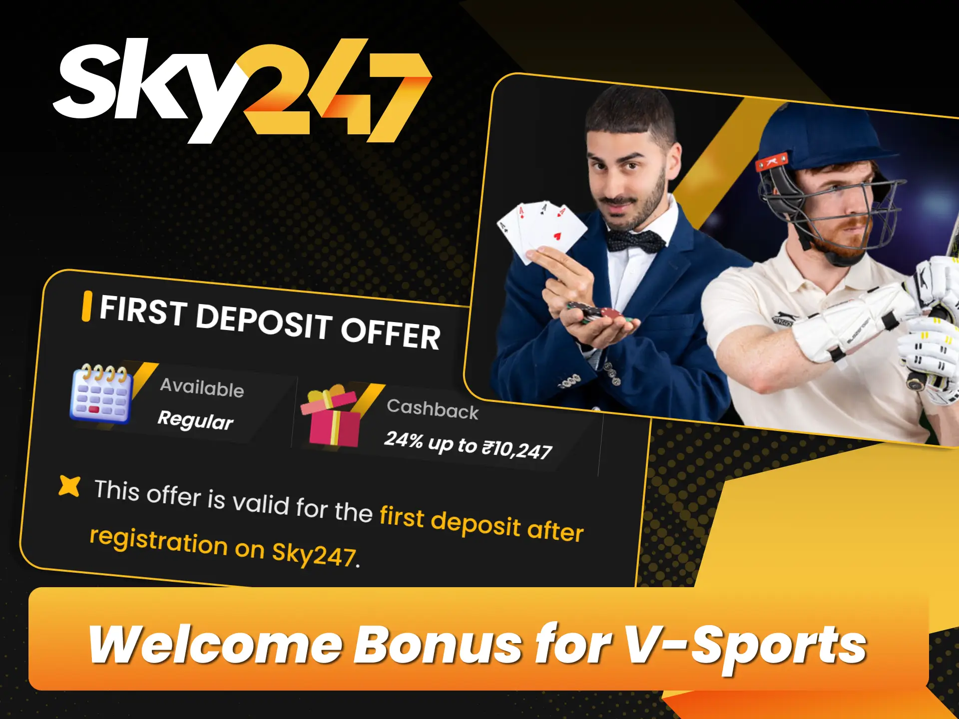 Claim your exclusive virtual sports welcome cashback from official Sky247.